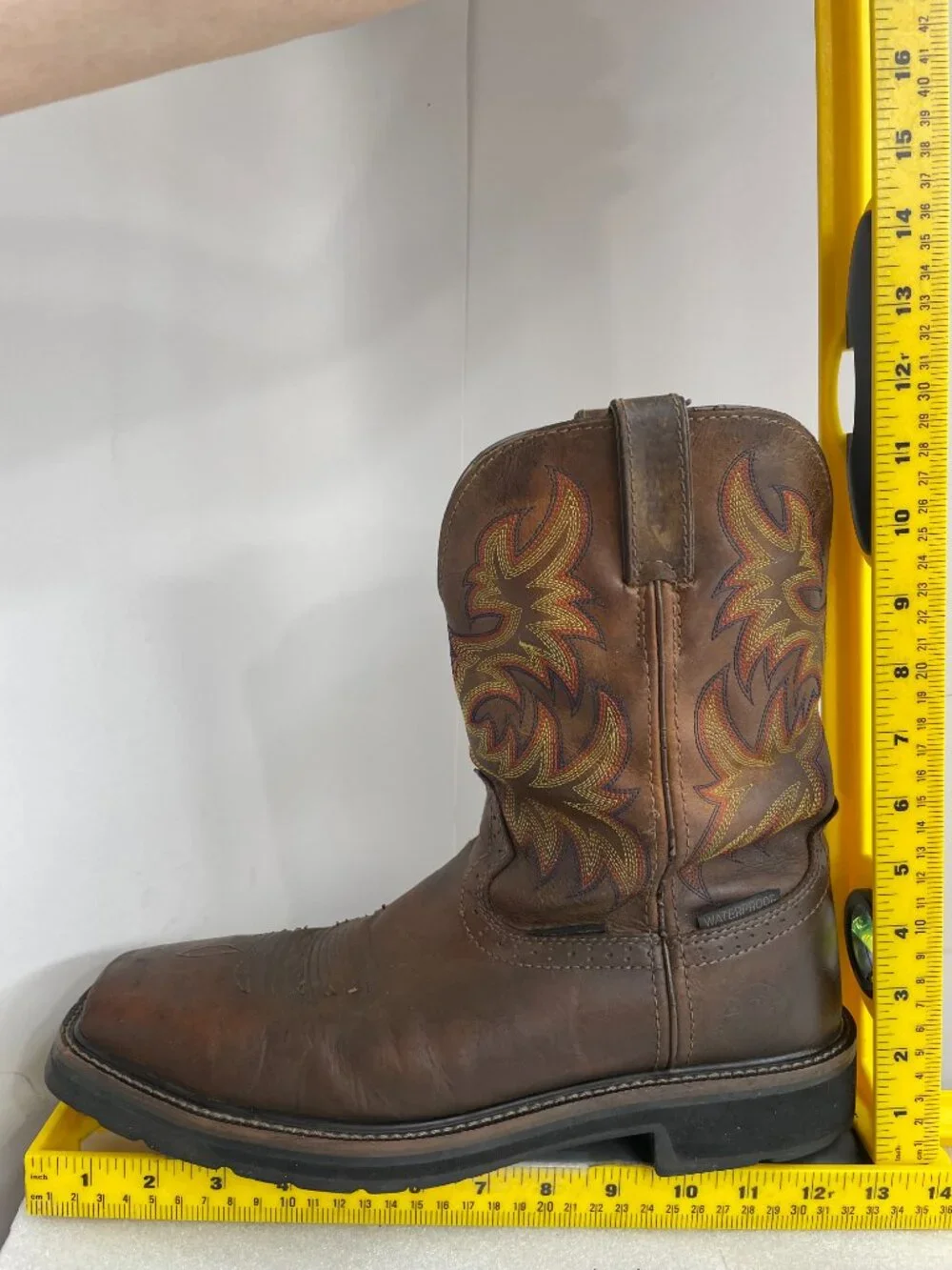 Justin Driller Leather Steel Toe Waterproof Work Western Boots Men's 11.5 D